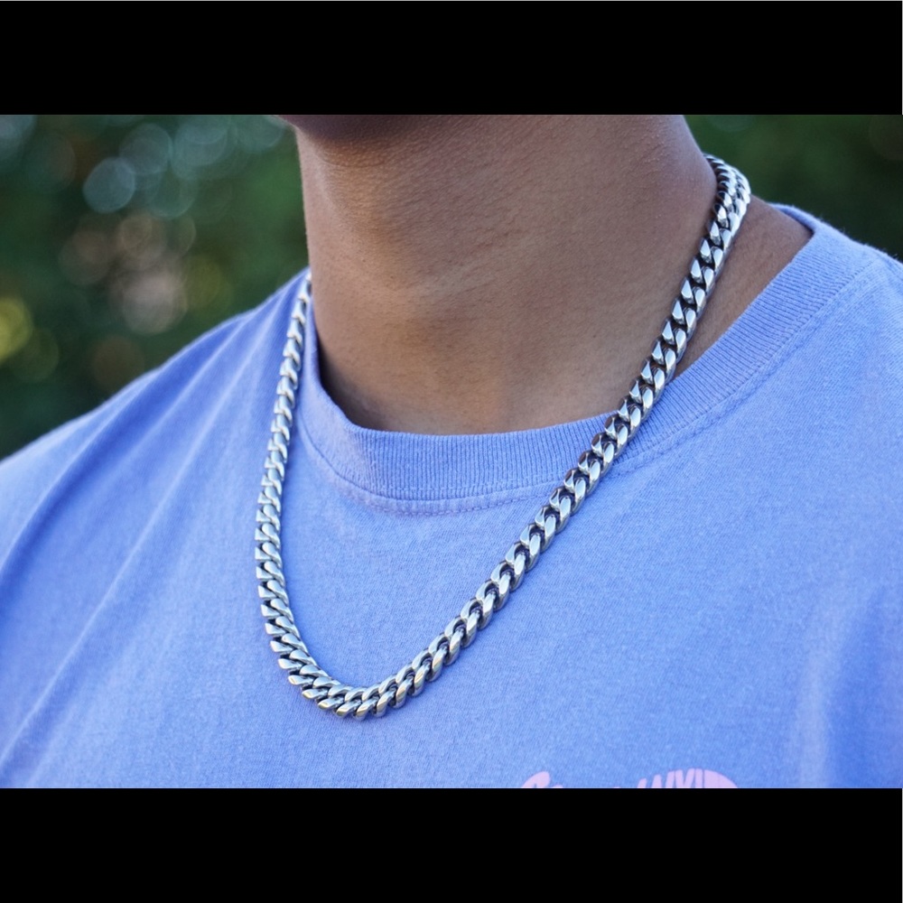 Silver Miami Cuban Link Chain 10mm Necklace